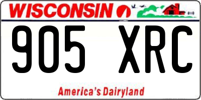 WI license plate 905XRC