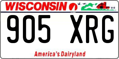 WI license plate 905XRG