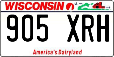 WI license plate 905XRH