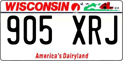 WI license plate 905XRJ