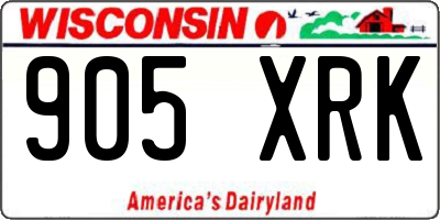 WI license plate 905XRK
