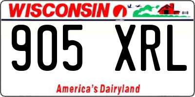 WI license plate 905XRL