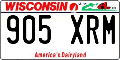 WI license plate 905XRM