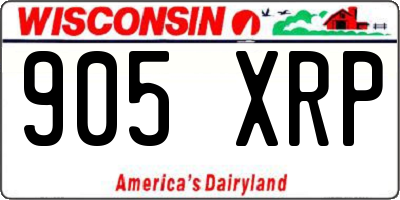 WI license plate 905XRP