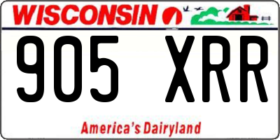 WI license plate 905XRR