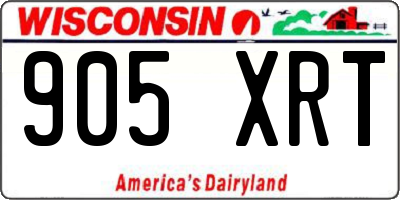 WI license plate 905XRT