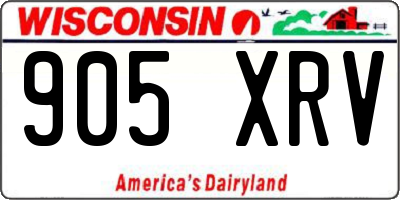 WI license plate 905XRV