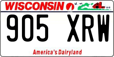 WI license plate 905XRW