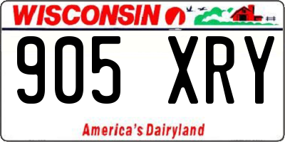 WI license plate 905XRY