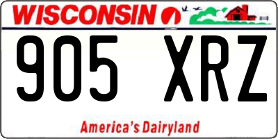 WI license plate 905XRZ