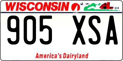 WI license plate 905XSA