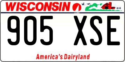WI license plate 905XSE
