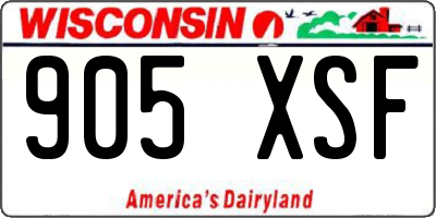WI license plate 905XSF