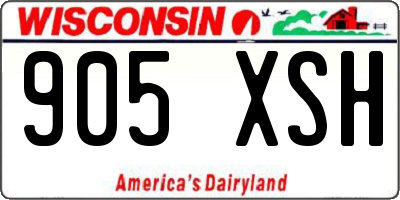WI license plate 905XSH