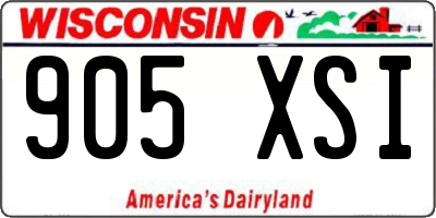 WI license plate 905XSI