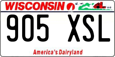 WI license plate 905XSL