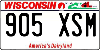 WI license plate 905XSM