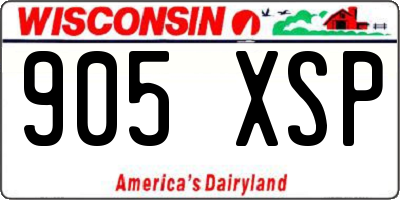 WI license plate 905XSP