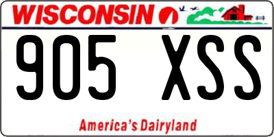 WI license plate 905XSS