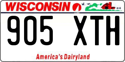 WI license plate 905XTH