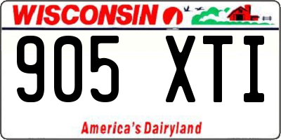 WI license plate 905XTI