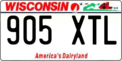 WI license plate 905XTL
