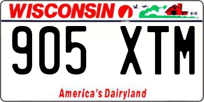 WI license plate 905XTM