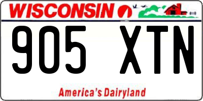 WI license plate 905XTN