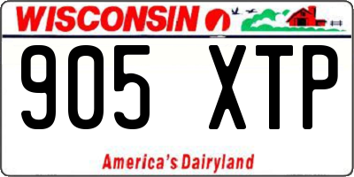 WI license plate 905XTP