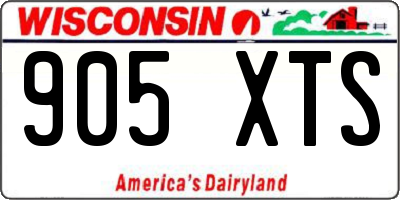 WI license plate 905XTS