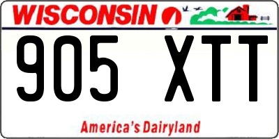 WI license plate 905XTT
