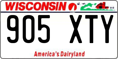 WI license plate 905XTY