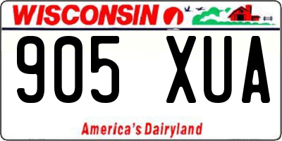 WI license plate 905XUA