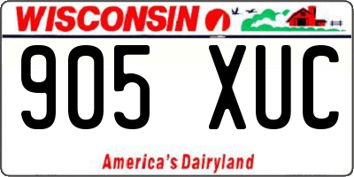 WI license plate 905XUC
