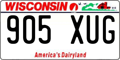 WI license plate 905XUG