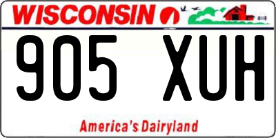WI license plate 905XUH