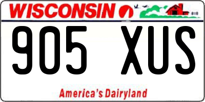 WI license plate 905XUS