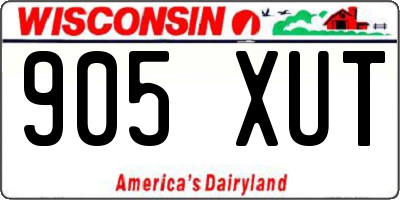 WI license plate 905XUT