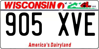 WI license plate 905XVE