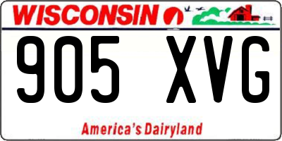 WI license plate 905XVG