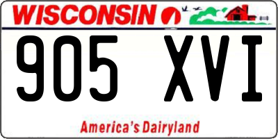 WI license plate 905XVI