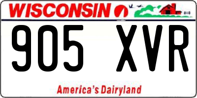 WI license plate 905XVR