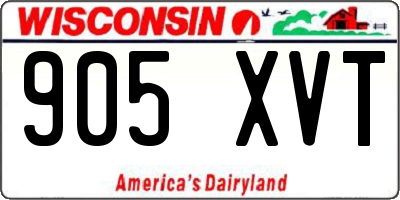 WI license plate 905XVT