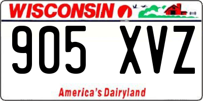 WI license plate 905XVZ