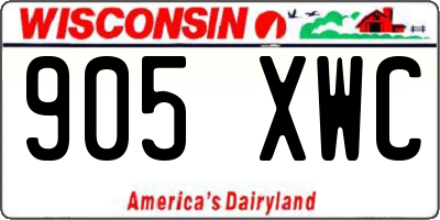 WI license plate 905XWC