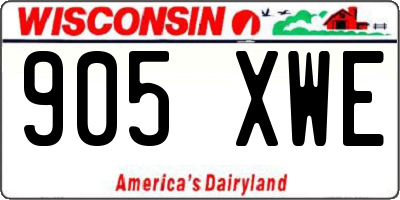 WI license plate 905XWE