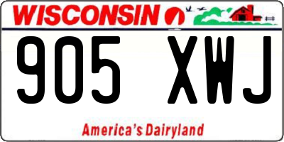 WI license plate 905XWJ