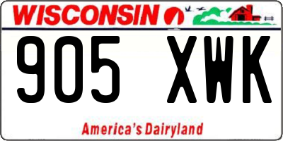 WI license plate 905XWK