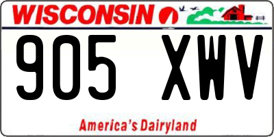 WI license plate 905XWV
