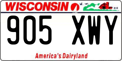 WI license plate 905XWY